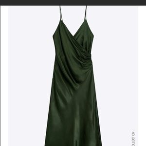 ZARA Slip Dress in Emerald Green (s)